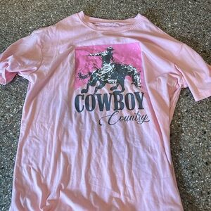 oversized pink cowboy tee